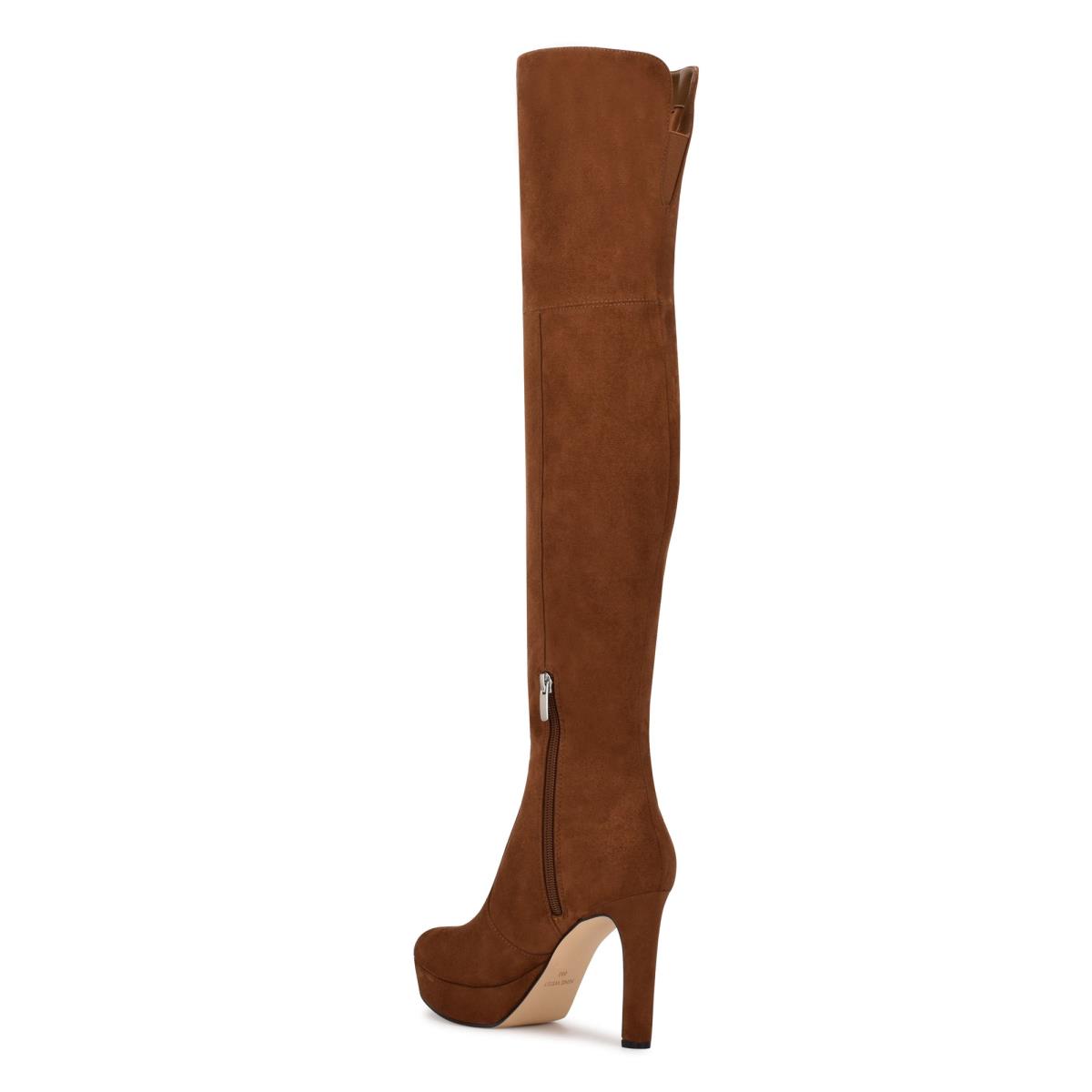 Bottes Plateforme Nine West Gotcha Larges Calf Over the Knee Femme Marron | 2174EXBNU