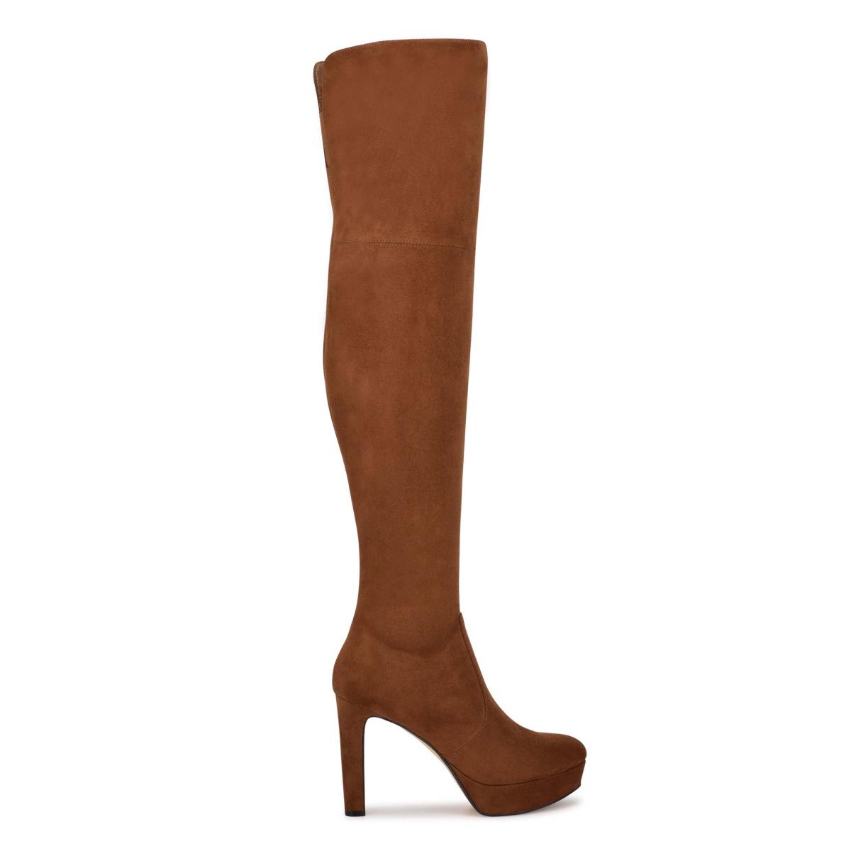 Bottes Plateforme Nine West Gotcha Larges Calf Over the Knee Femme Marron | 2174EXBNU