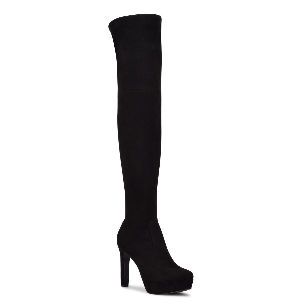 Bottes Plateforme Nine West Gotcha Larges Calf Over the Knee Femme Noir | 2475LBKXY