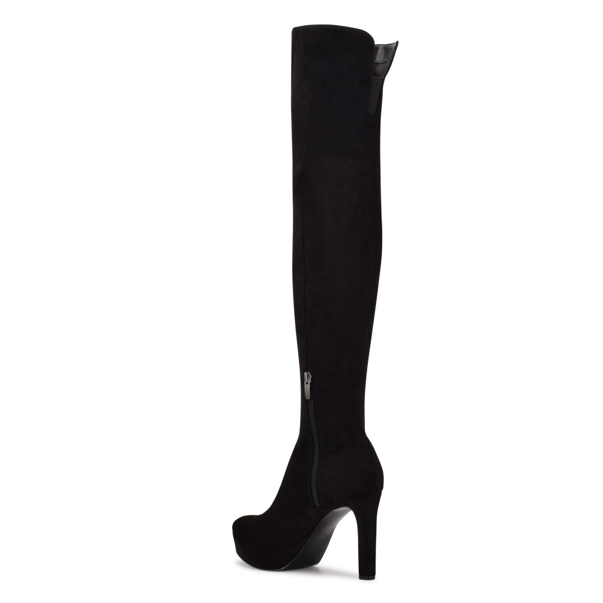 Bottes Plateforme Nine West Gotcha Larges Calf Over the Knee Femme Noir | 2475LBKXY