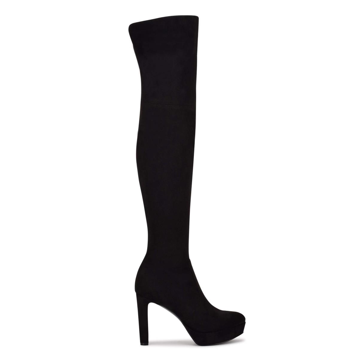 Bottes Plateforme Nine West Gotcha Larges Calf Over the Knee Femme Noir | 2475LBKXY