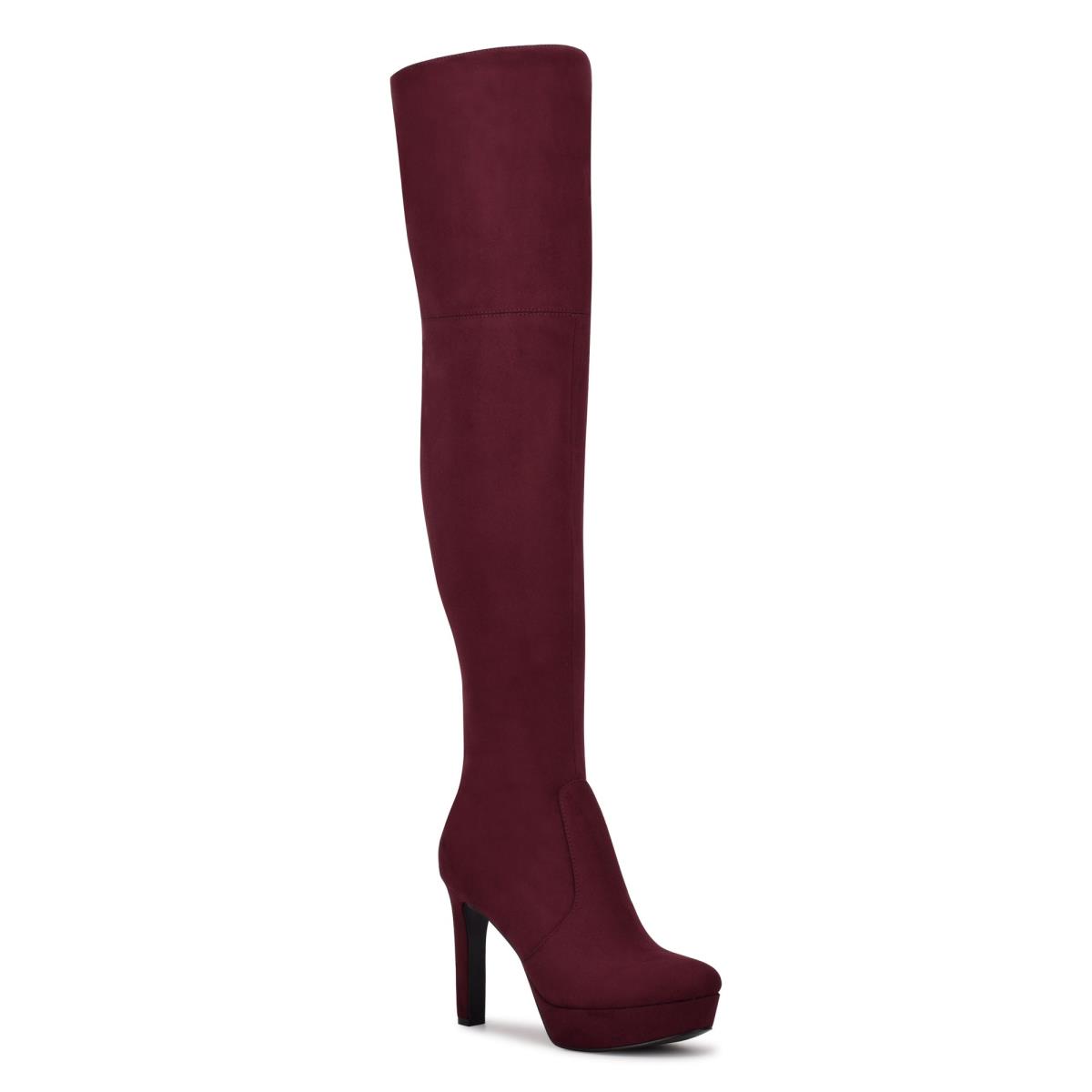 Bottes Plateforme Nine West Gotcha Larges Calf Over the Knee Femme Bordeaux | 8705ZQEFD