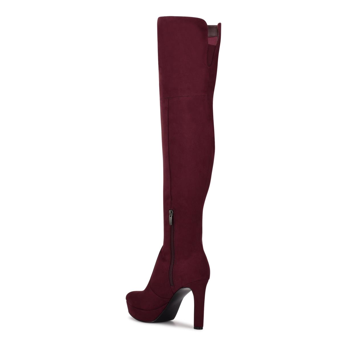 Bottes Plateforme Nine West Gotcha Larges Calf Over the Knee Femme Bordeaux | 8705ZQEFD