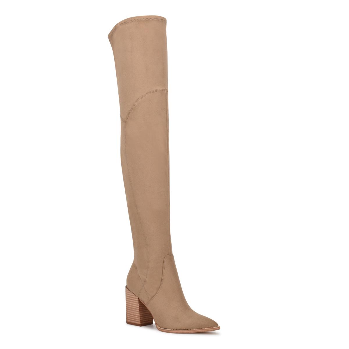 Bottes à Talons Nine West Barret Over The Knee Femme Beige Clair | 1290KAYPF