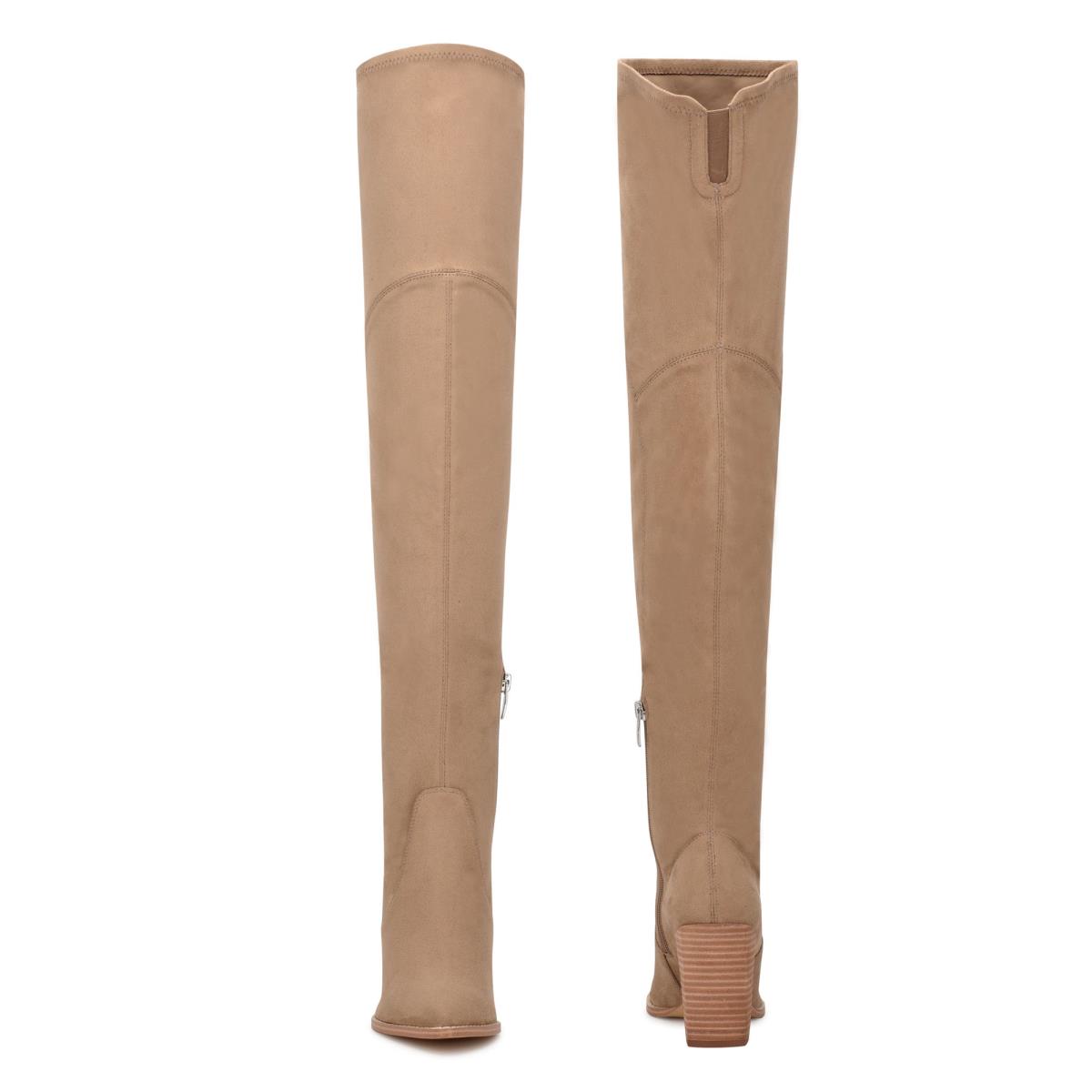 Bottes à Talons Nine West Barret Over The Knee Femme Beige Clair | 1290KAYPF