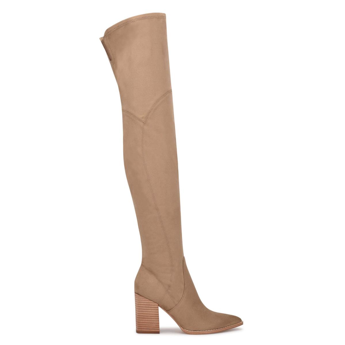 Bottes à Talons Nine West Barret Over The Knee Femme Beige Clair | 1290KAYPF