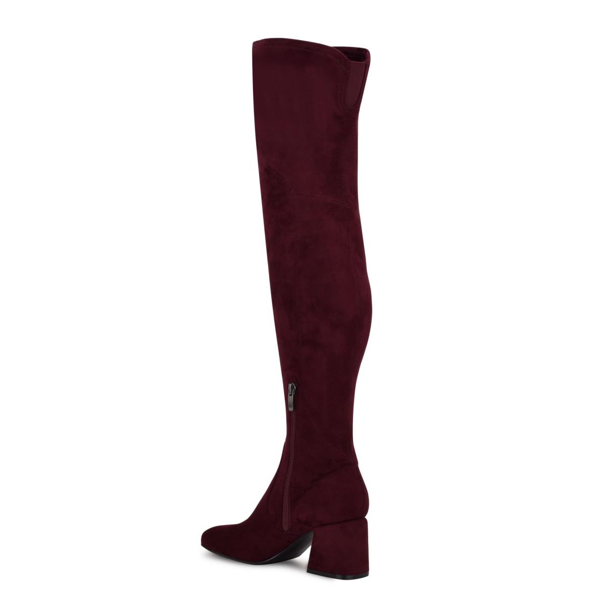 Bottes à Talons Nine West Blocky Over The Knee Femme Bordeaux | 9473OZMVP