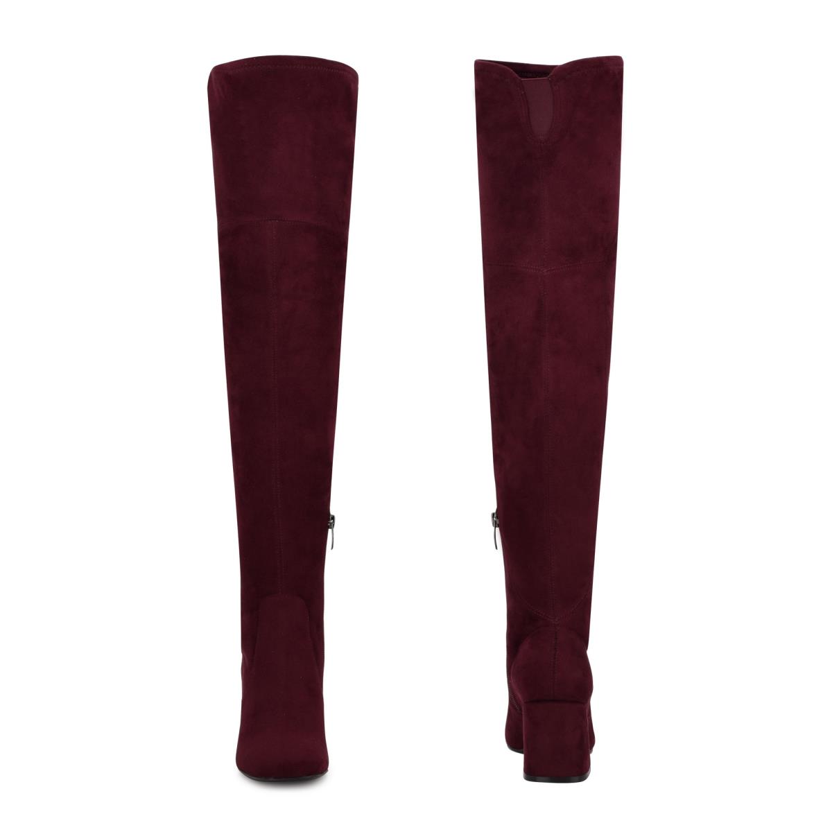 Bottes à Talons Nine West Blocky Over The Knee Femme Bordeaux | 9473OZMVP