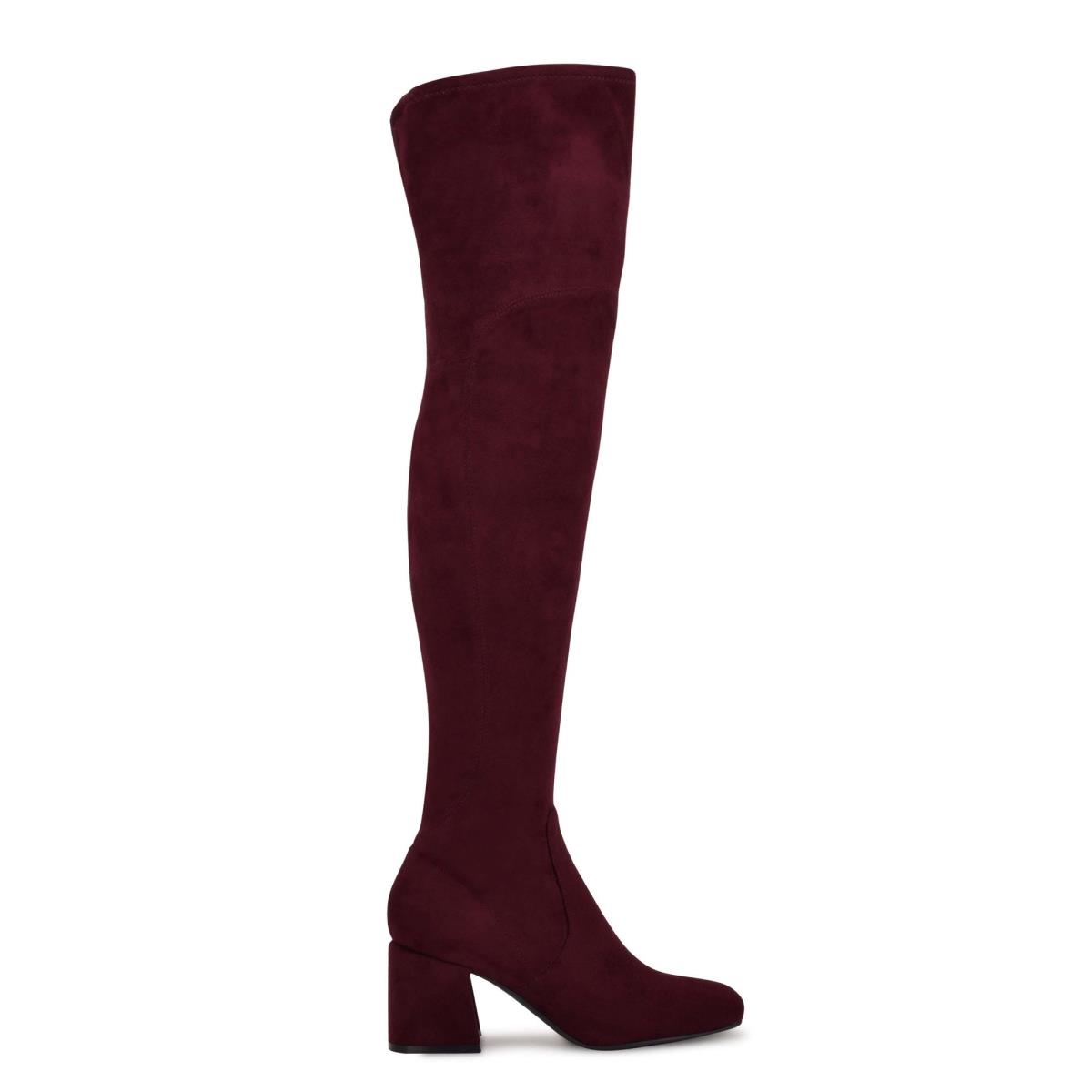 Bottes à Talons Nine West Blocky Over The Knee Femme Bordeaux | 9473OZMVP