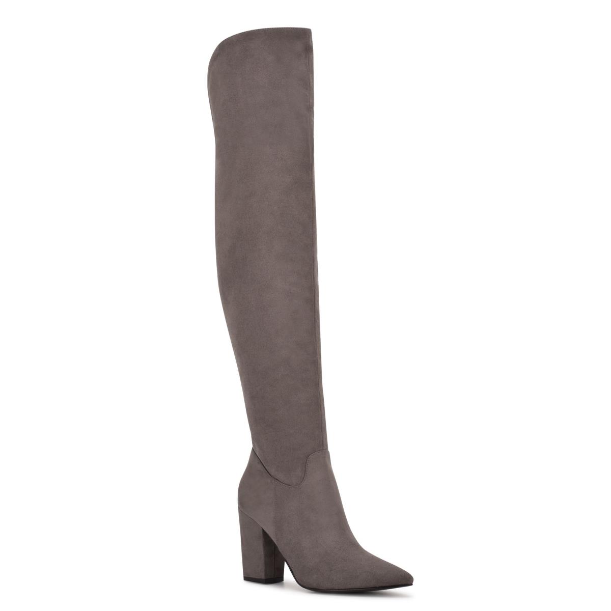 Bottes à Talons Nine West Goforit Over The Knee Femme Grise | 7430MZJDX