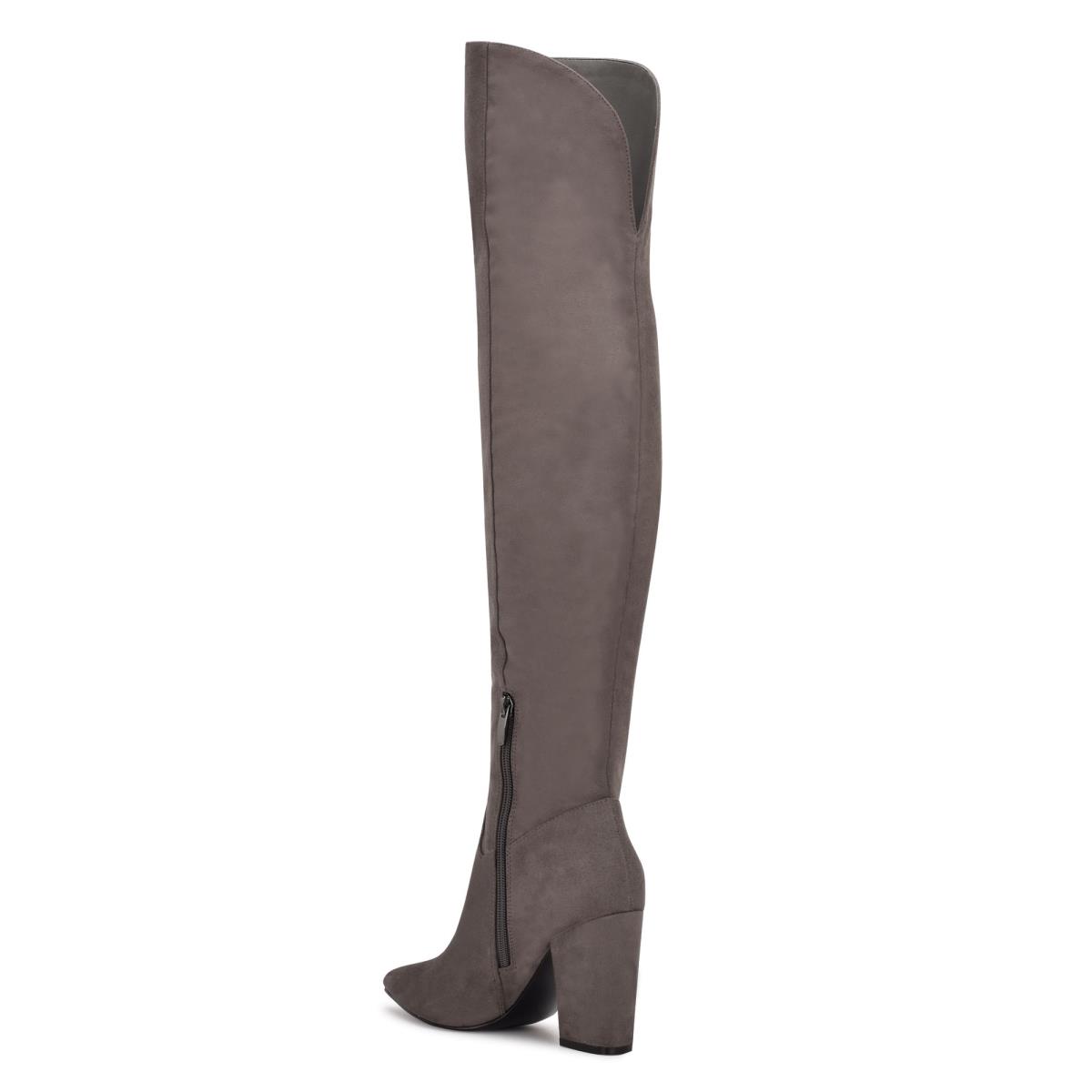 Bottes à Talons Nine West Goforit Over The Knee Femme Grise | 7430MZJDX