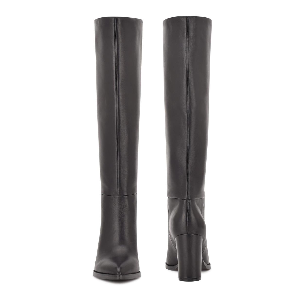 Bottes à Talons Nine West Hiya Larges Calf Femme Noir | 1540ESTZQ