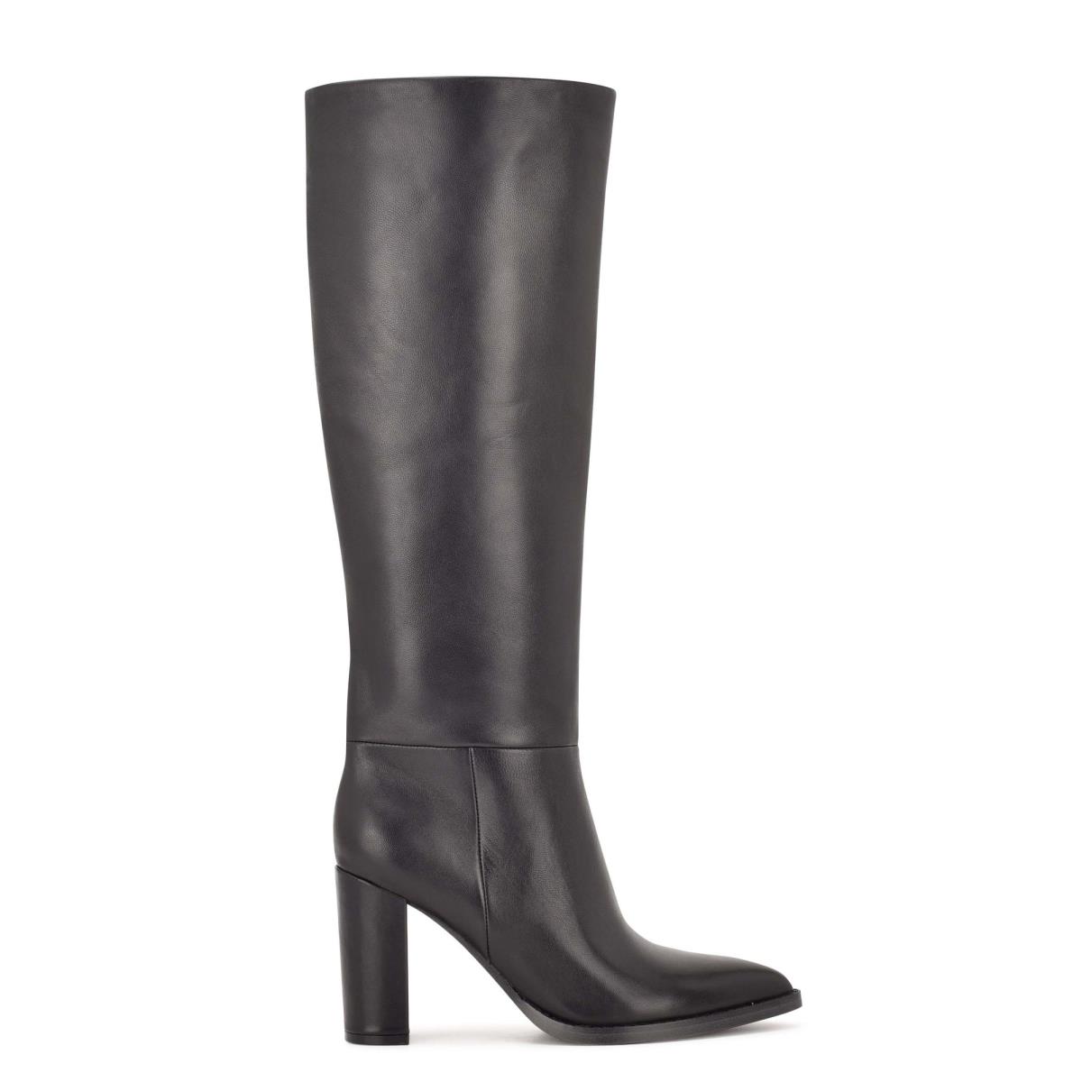 Bottes à Talons Nine West Hiya Larges Calf Femme Noir | 1540ESTZQ