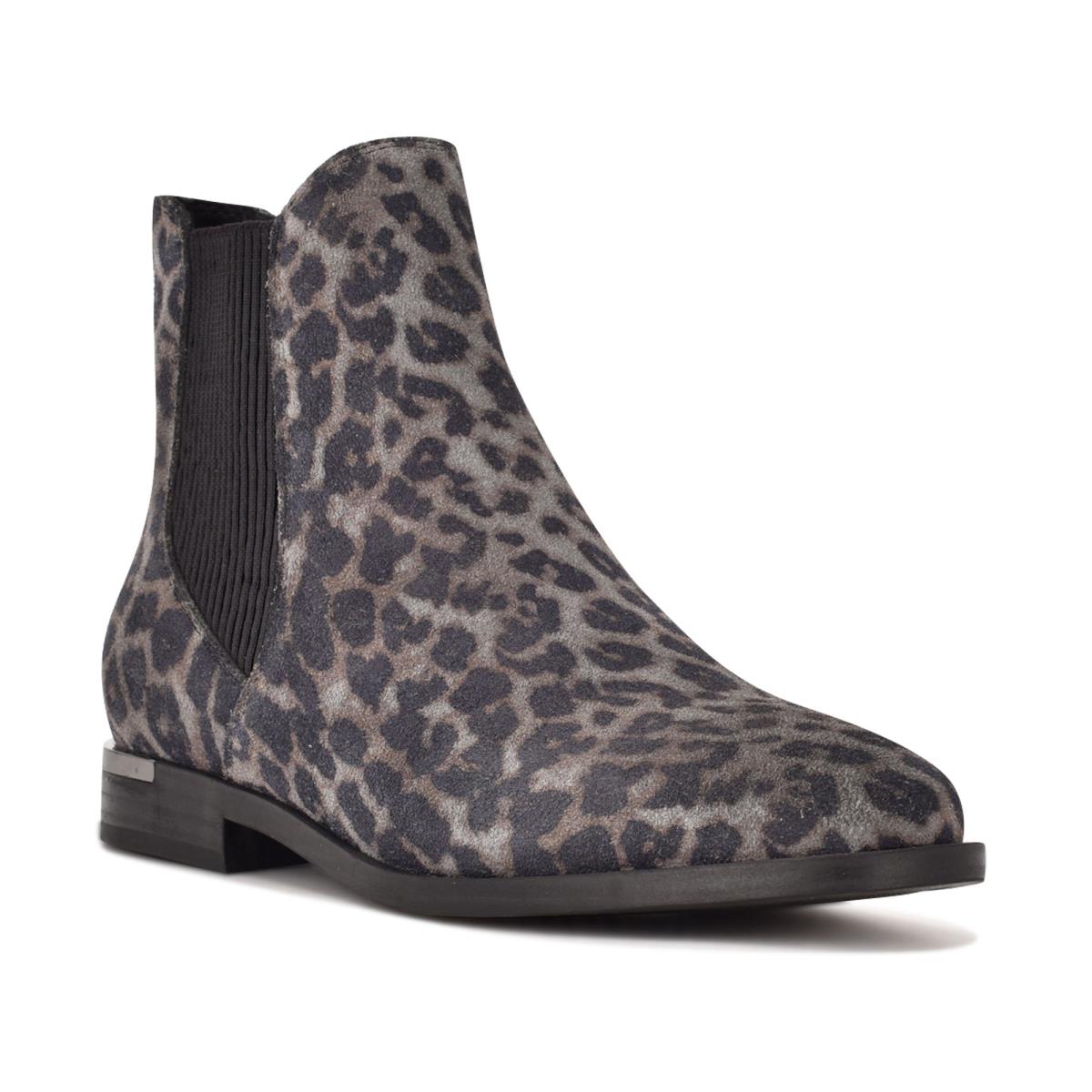 Bottines Nine West Agate Chelsea Femme Grise Leopard | 3962ACGMF