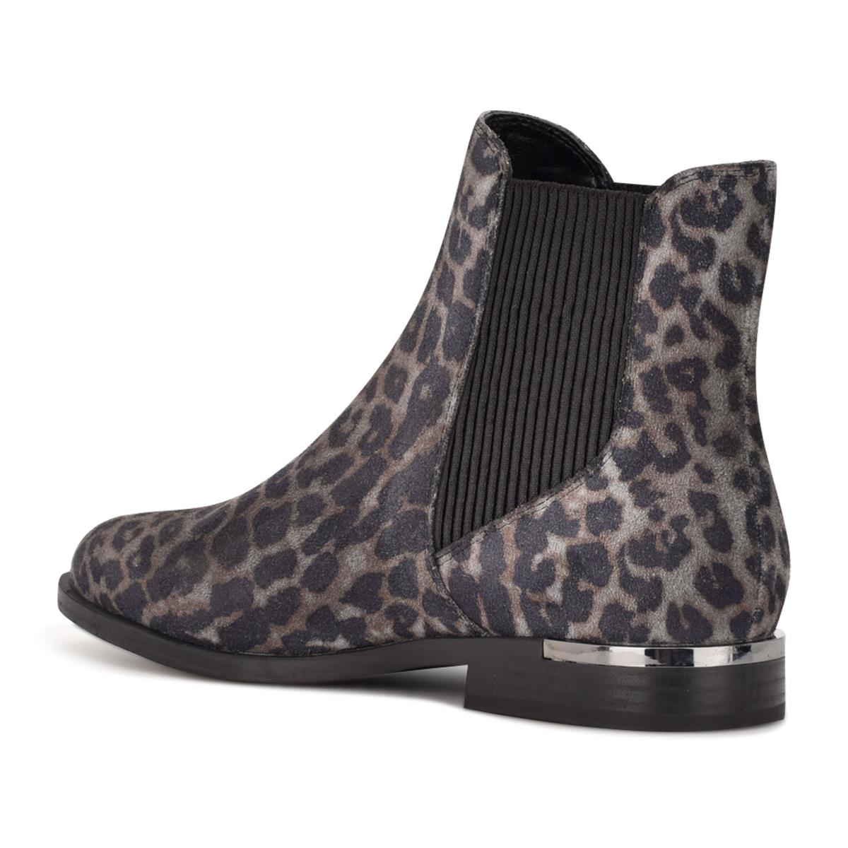 Bottines Nine West Agate Chelsea Femme Grise Leopard | 3962ACGMF