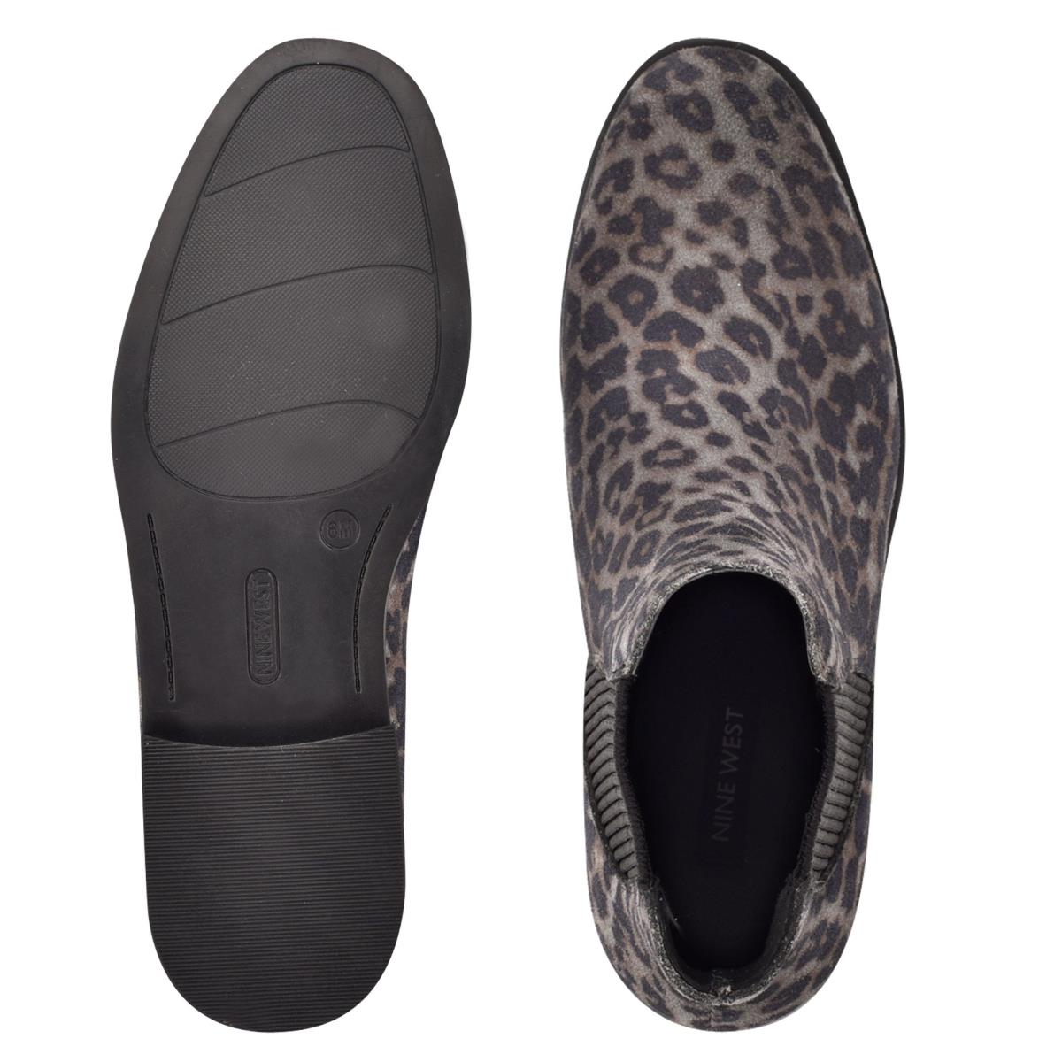 Bottines Nine West Agate Chelsea Femme Grise Leopard | 3962ACGMF