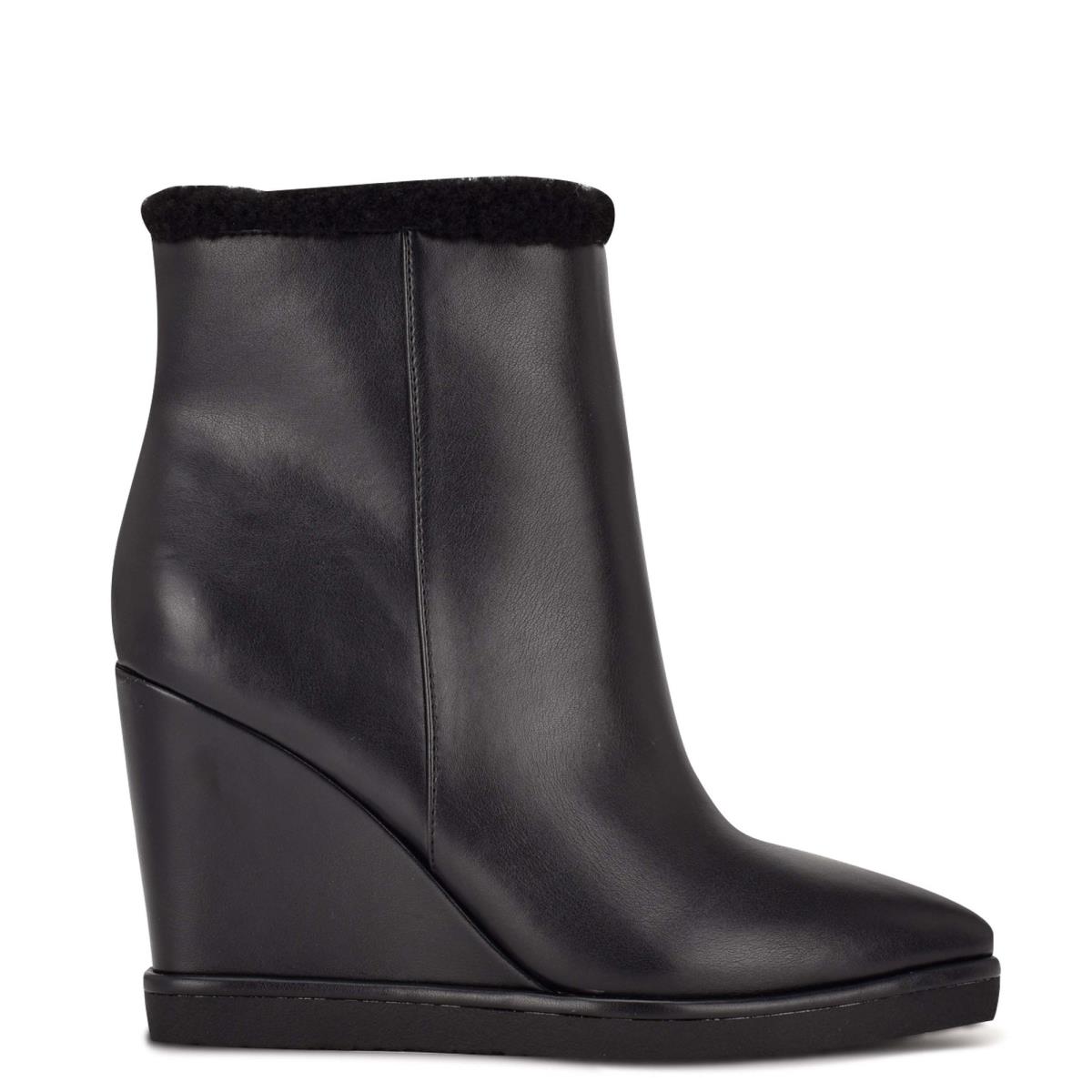 Bottines Nine West Apres Wedge Femme Noir | 0312DYNLZ