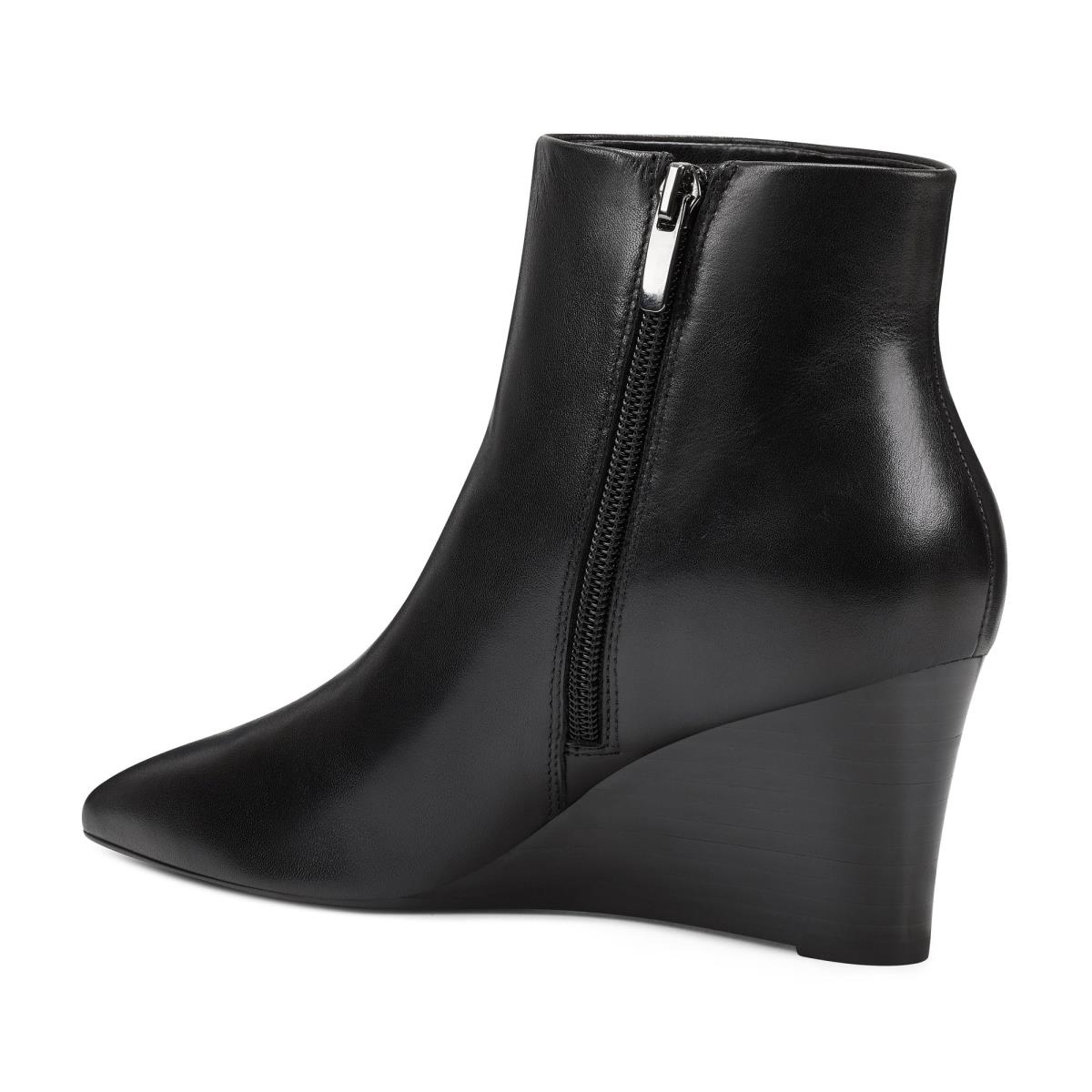 Bottines Nine West Carter Wedge Femme Noir | 4389YGSWD