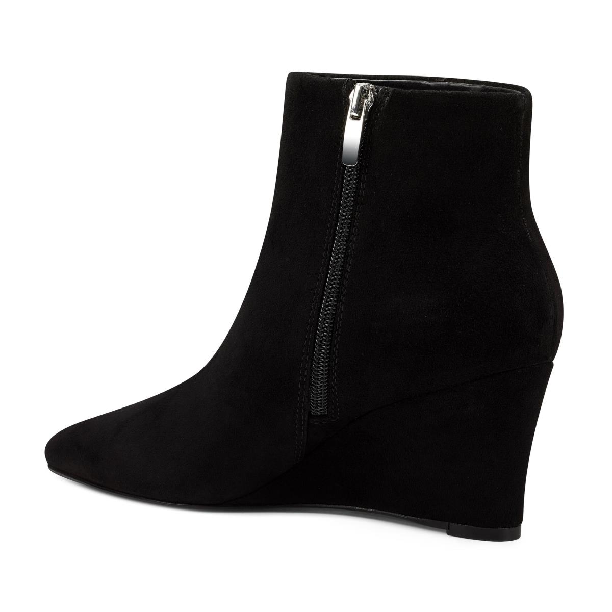 Bottines Nine West Carter Wedge Femme Noir | 6283FWVER