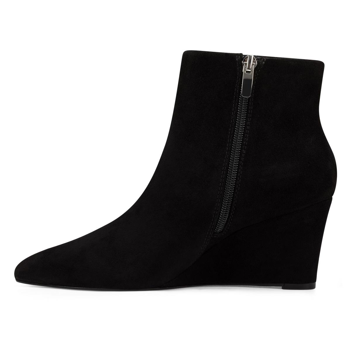 Bottines Nine West Carter Wedge Femme Noir | 6283FWVER