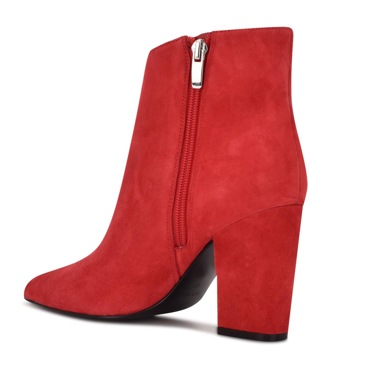 Bottines Nine West Glorya Talons Femme Rouge | 3459GKJTR