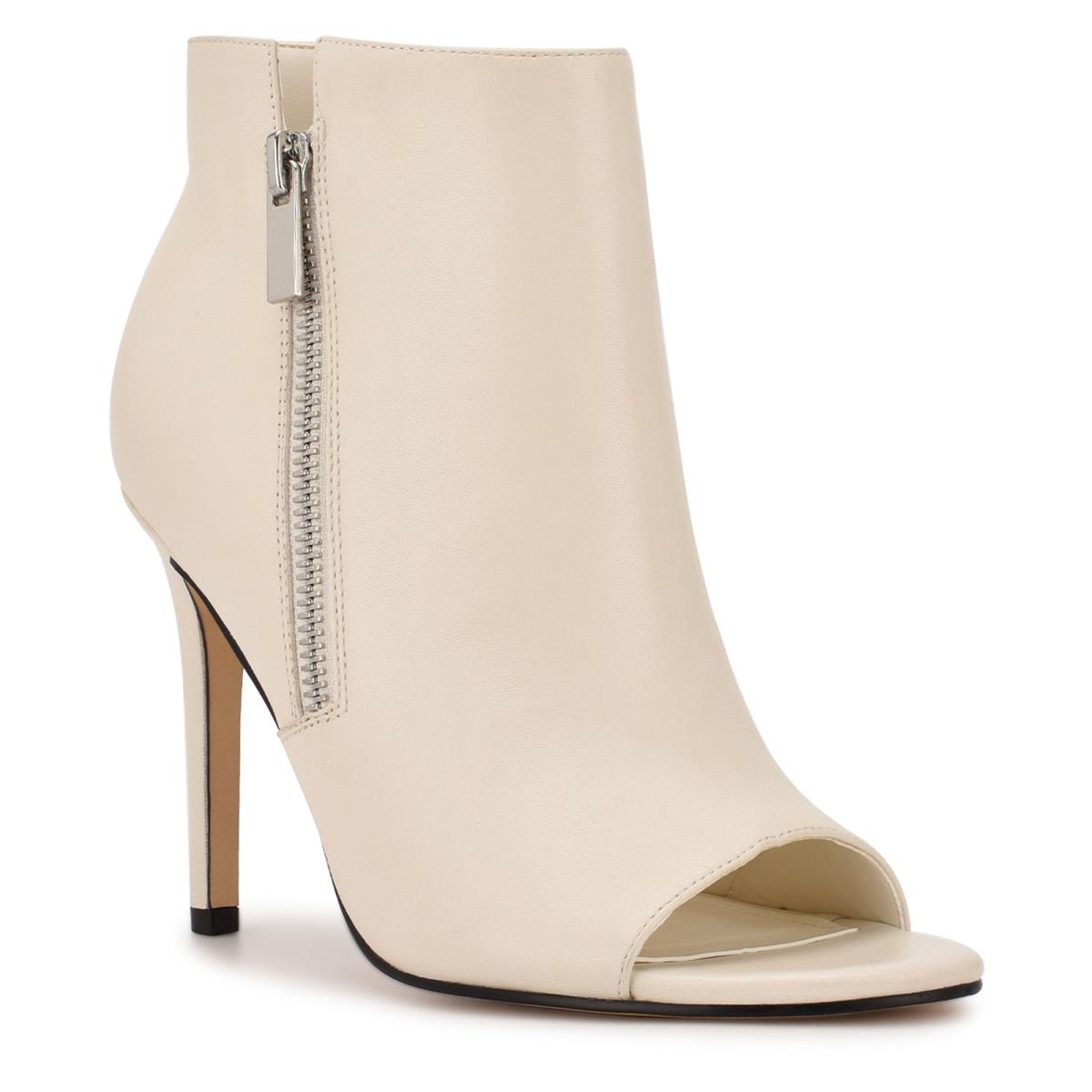 Bottines Nine West Izip Peep toe Femme Blanche | 4370WINGS