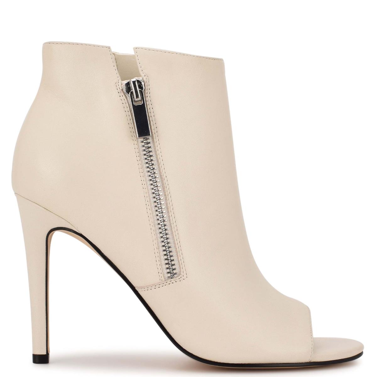 Bottines Nine West Izip Peep toe Femme Blanche | 4370WINGS