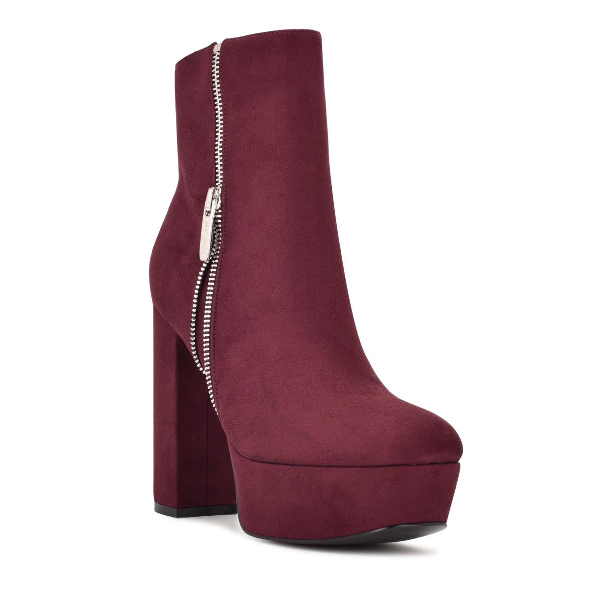 Bottines Nine West Kerri Plateforme Femme Bordeaux | 3905GZMAQ