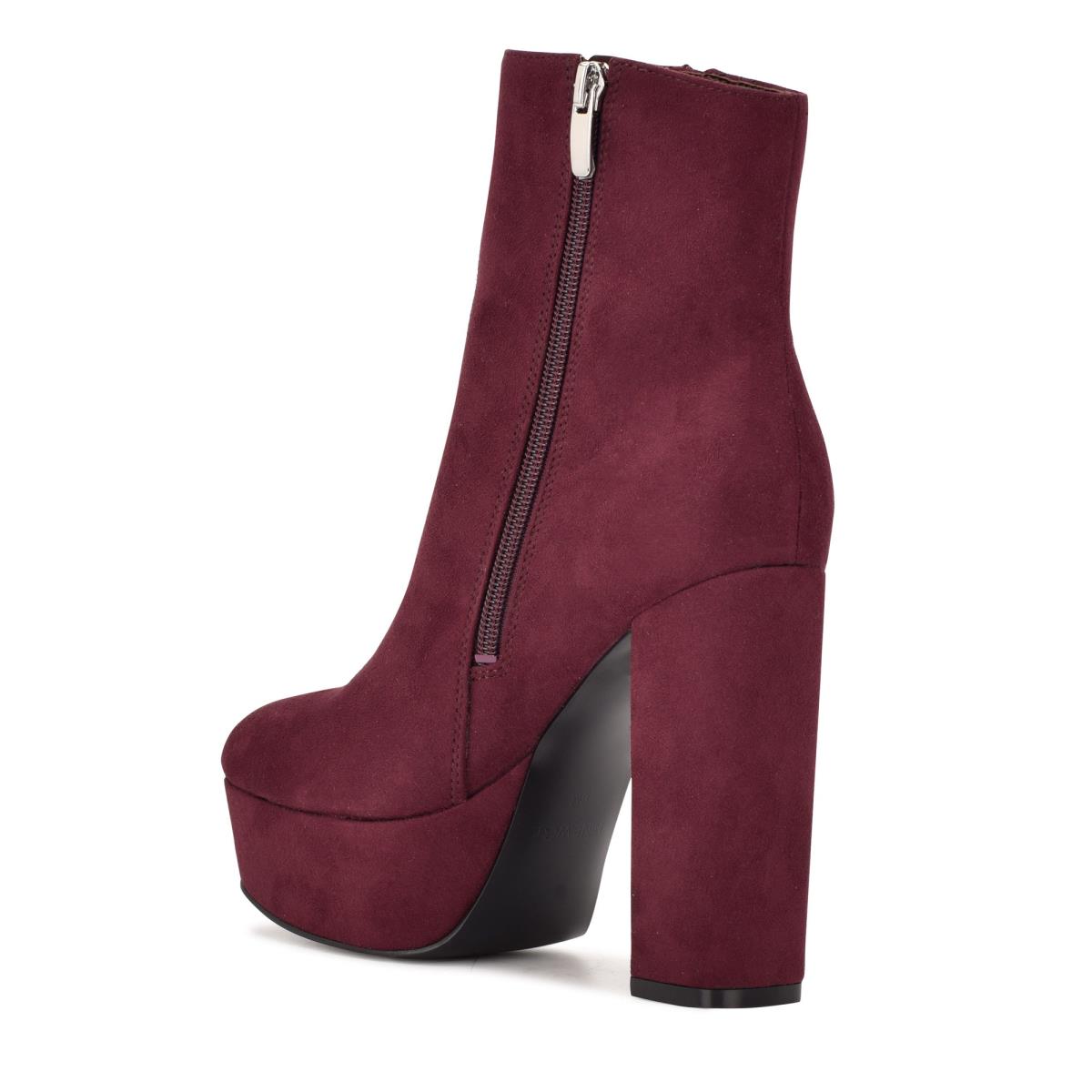 Bottines Nine West Kerri Plateforme Femme Bordeaux | 3905GZMAQ