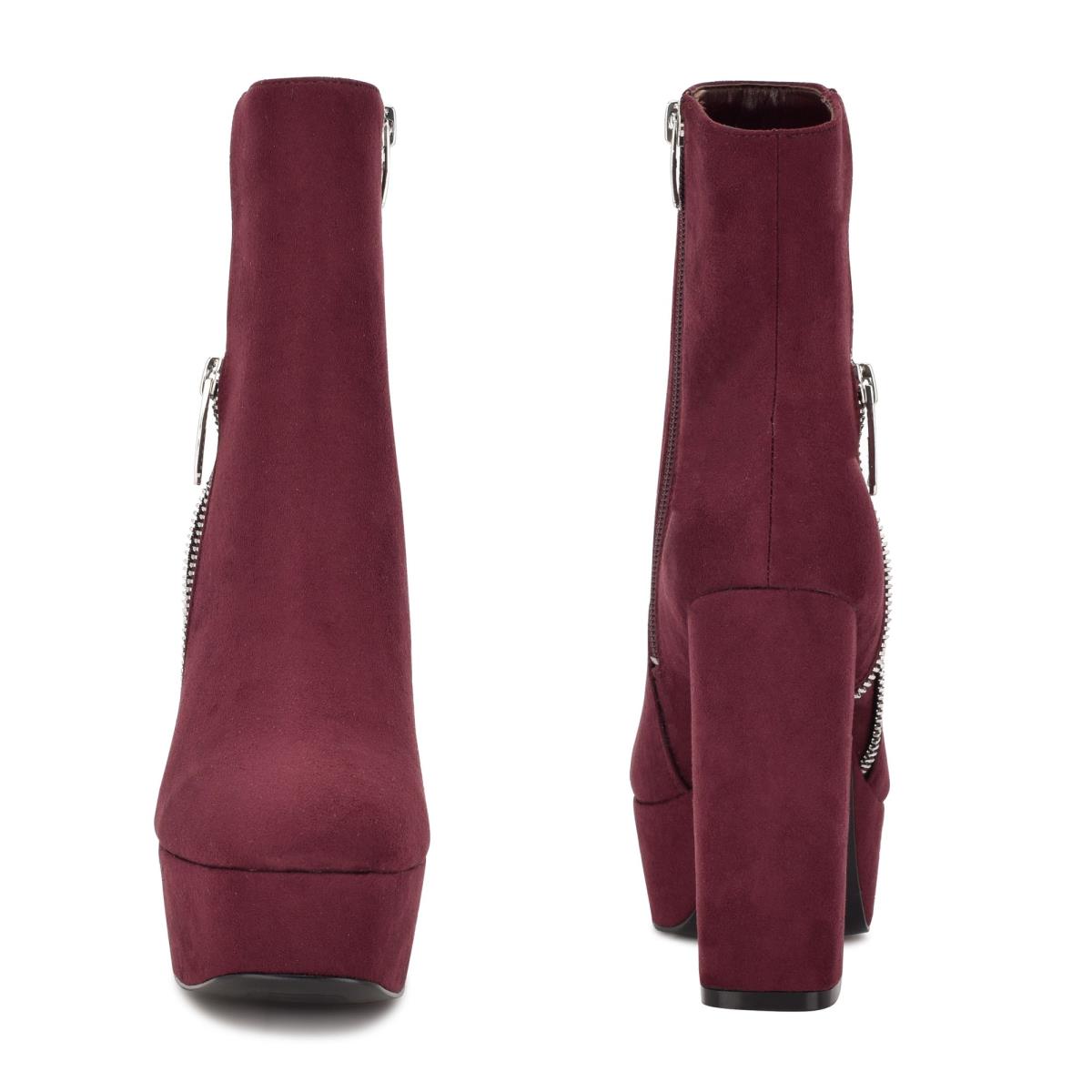 Bottines Nine West Kerri Plateforme Femme Bordeaux | 3905GZMAQ