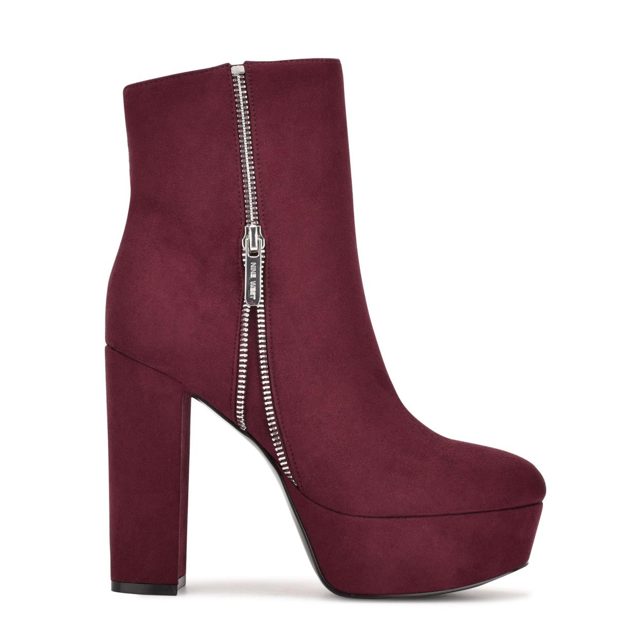 Bottines Nine West Kerri Plateforme Femme Bordeaux | 3905GZMAQ