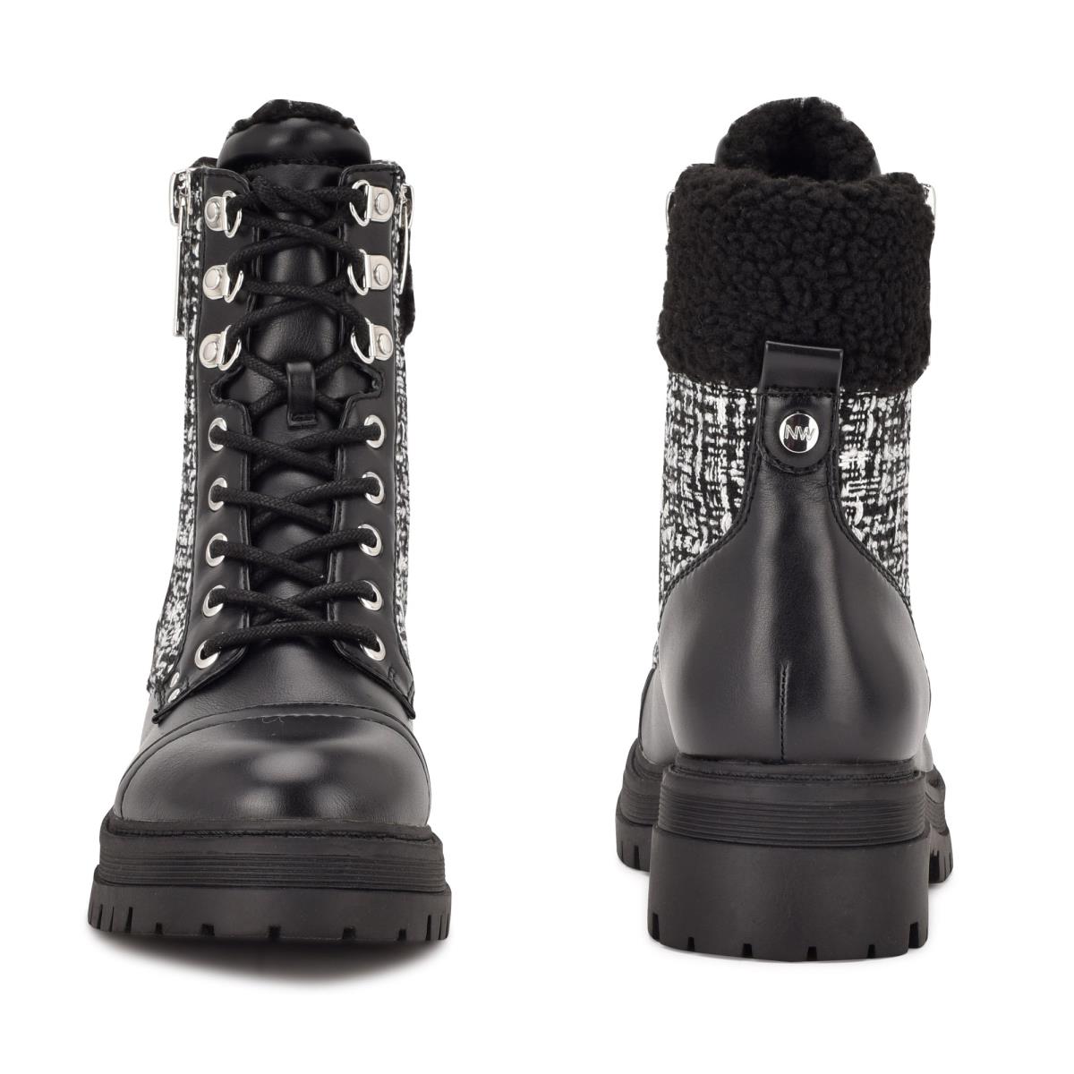 Bottines Nine West Pike Combat Lug Sole Femme Noir | 3698LXBZC