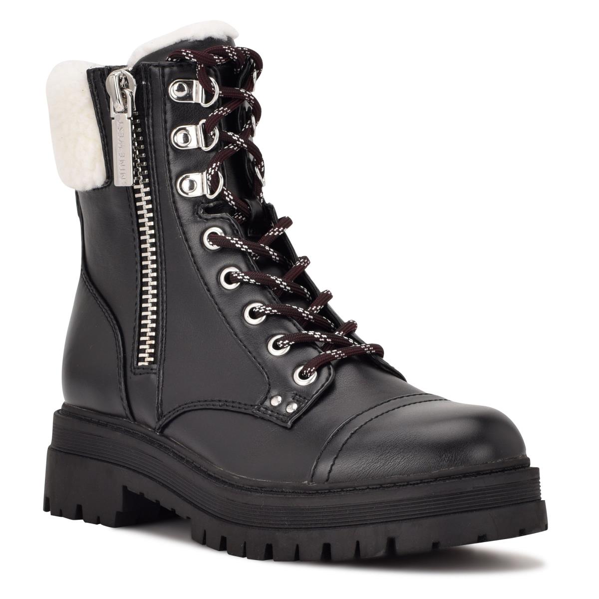 Bottines Nine West Pike Combat Lug Sole Femme Noir | 4260YVJZT