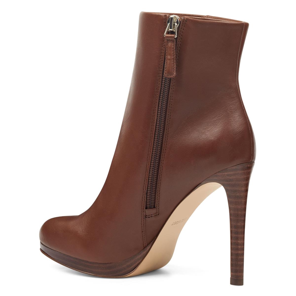 Bottines Nine West Quanette Plateforme Femme Marron | 8463KZJAE