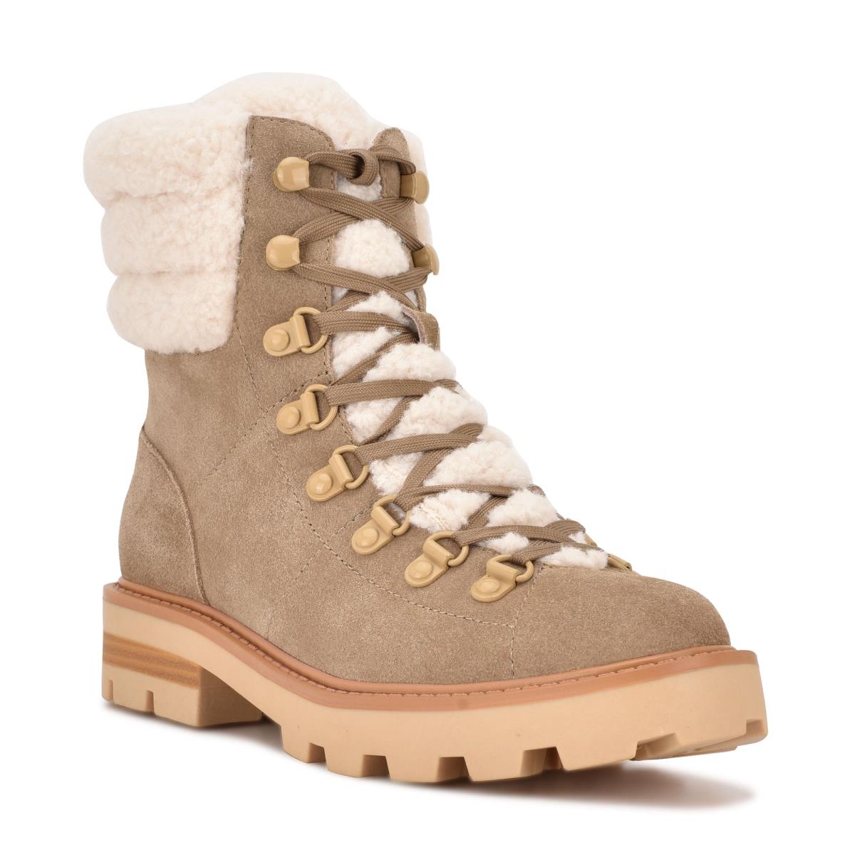 Bottines Nine West Rima Combat Lug Sole Femme Beige Clair | 3541MANZC