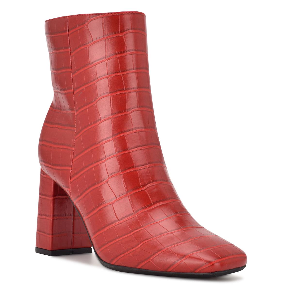 Bottines Nine West Sardo 9x9 Talons Femme Rouge | 9658VWTCS