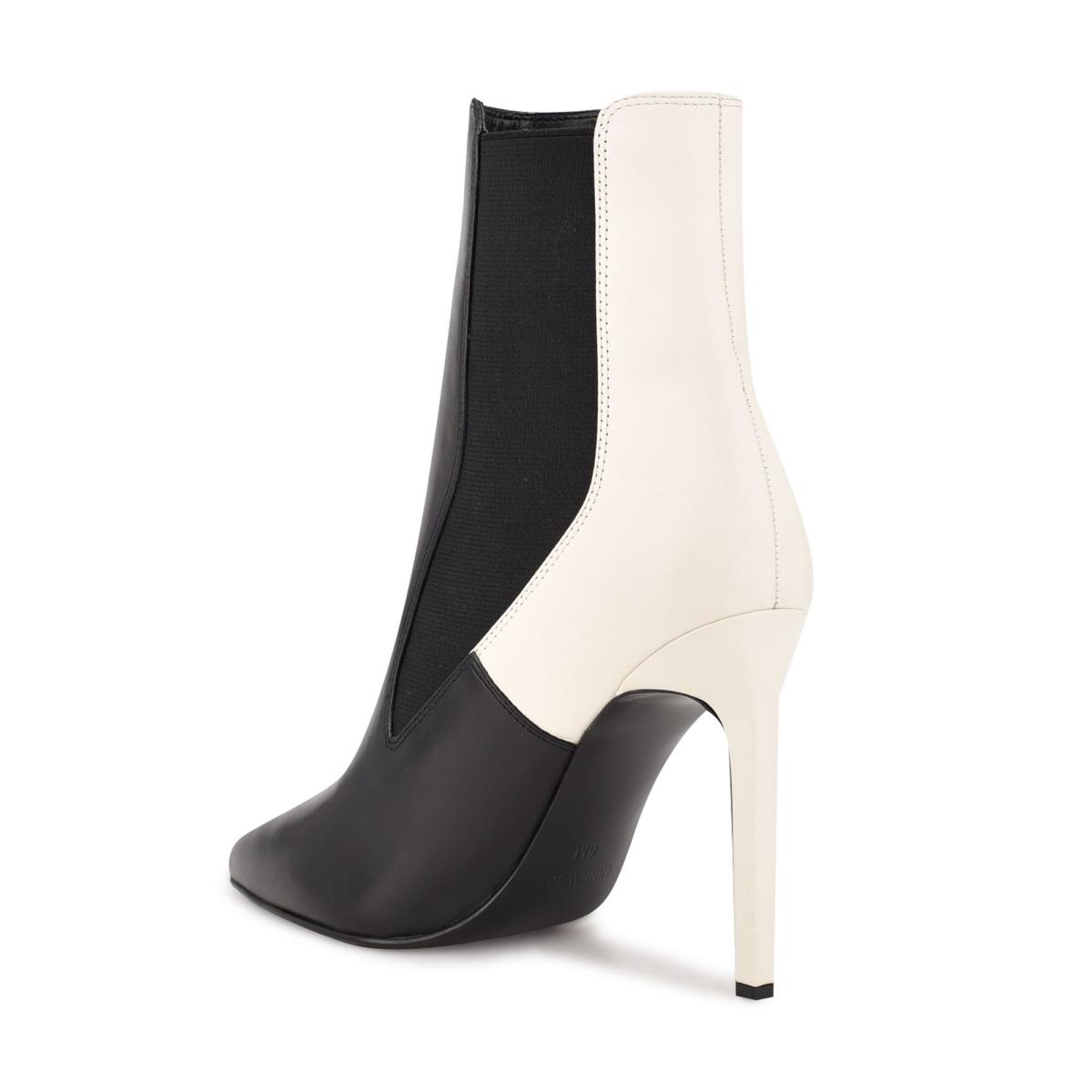 Bottines Nine West Topit Robe Femme Noir Blanche | 7619DTLCU