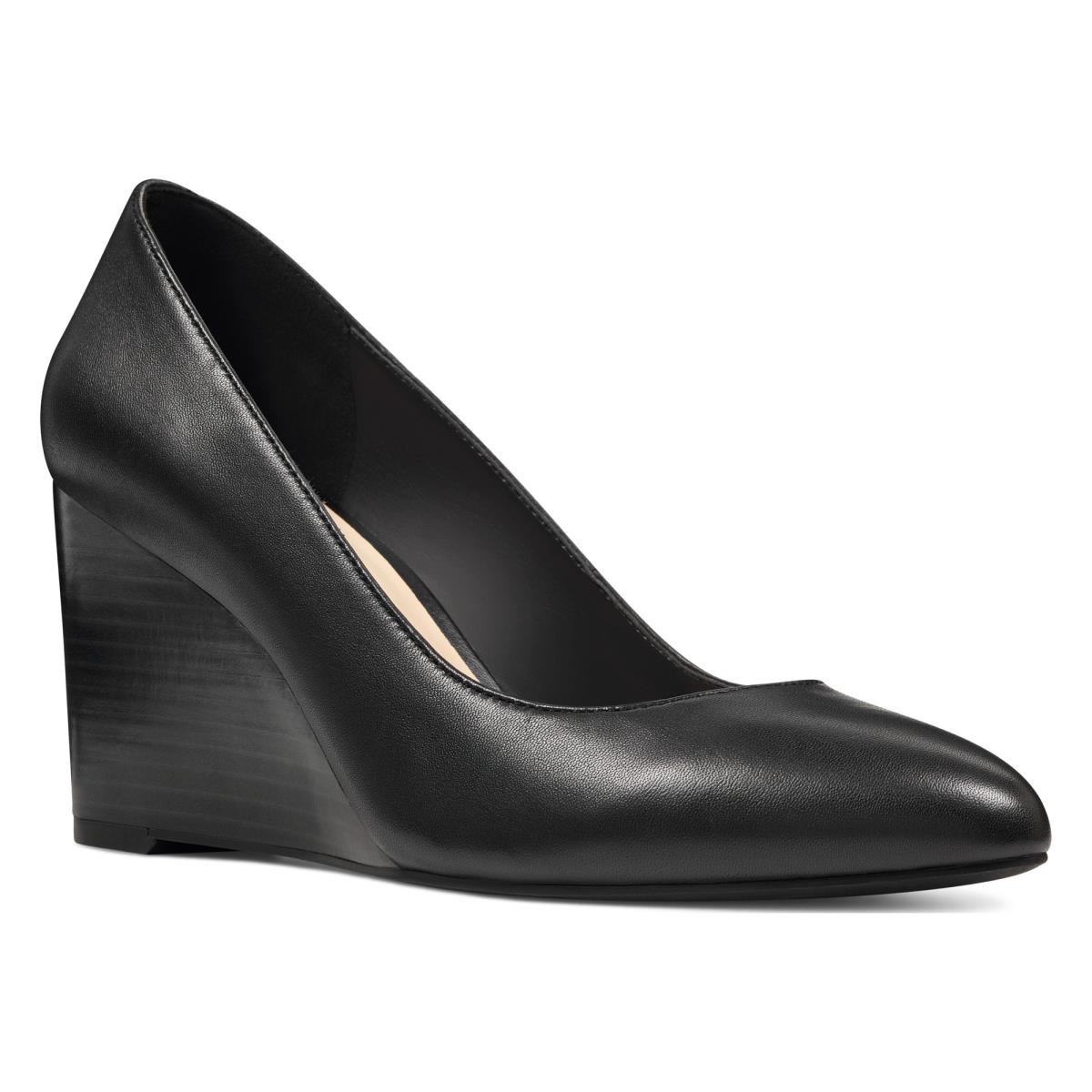 Compensées Nine West Jazzin Almond Embout Femme Noir | 3401XMHRK