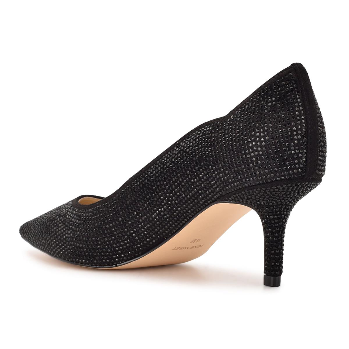 Escarpins Nine West Abaline Rhinestone Pointy Embout Femme Noir | 6012ERVXU