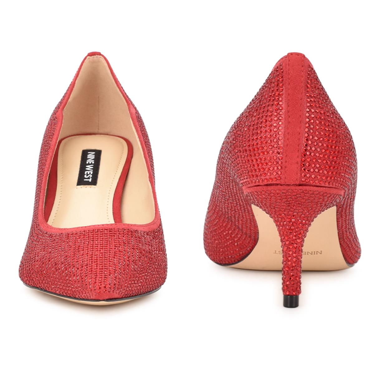 Escarpins Nine West Abaline Rhinestone Pointy Embout Femme Rouge | 8641NVXAI