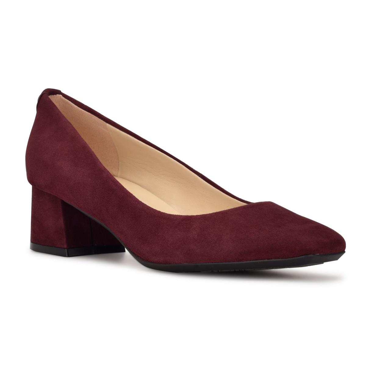 Escarpins Nine West Cloe 9x9 Block Heel Femme Bordeaux | 9162FDTLV