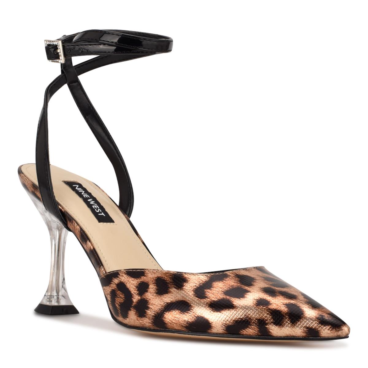 Escarpins Nine West Harlowe Ankle Brides Femme Leopard | 6402OSZVJ