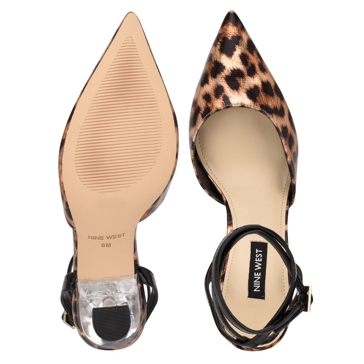 Escarpins Nine West Harlowe Ankle Brides Femme Leopard | 6402OSZVJ