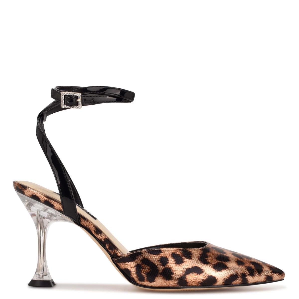 Escarpins Nine West Harlowe Ankle Brides Femme Leopard | 6402OSZVJ