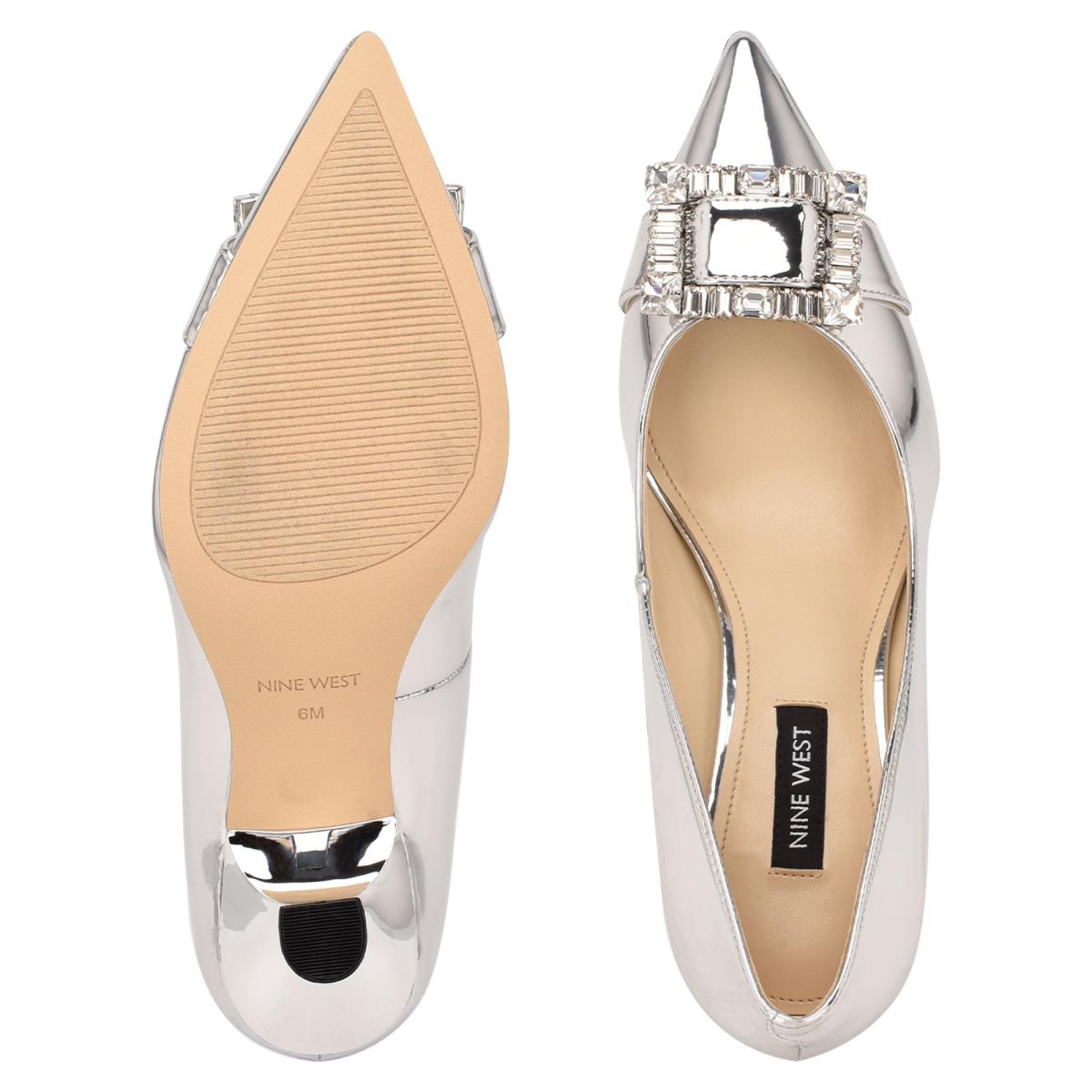 Escarpins Nine West Helyn Pointy Embout Femme Argent | 7581HPNXM