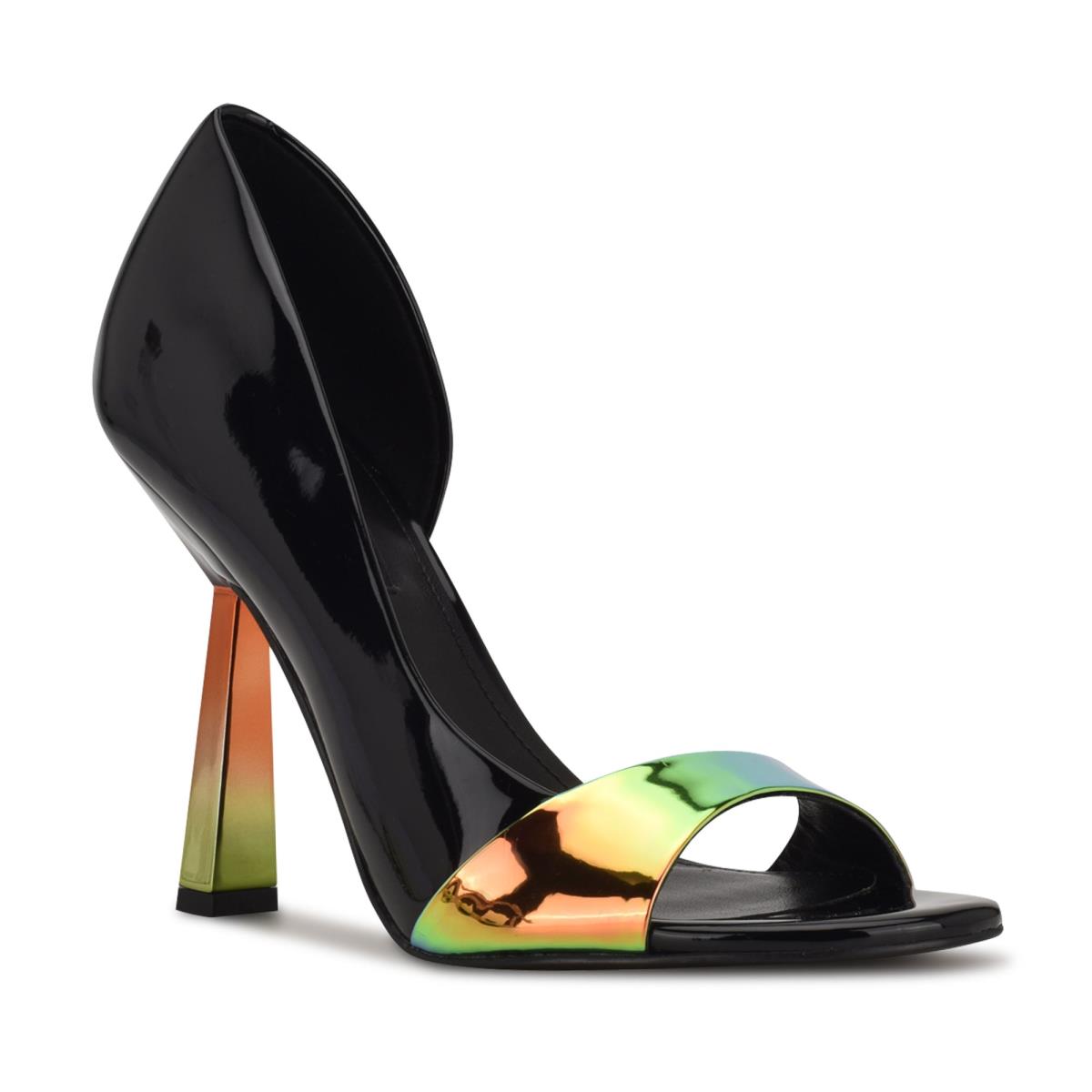 Escarpins Nine West Saidso Open Embout Femme Noir Multicolore | 7419DCNYG