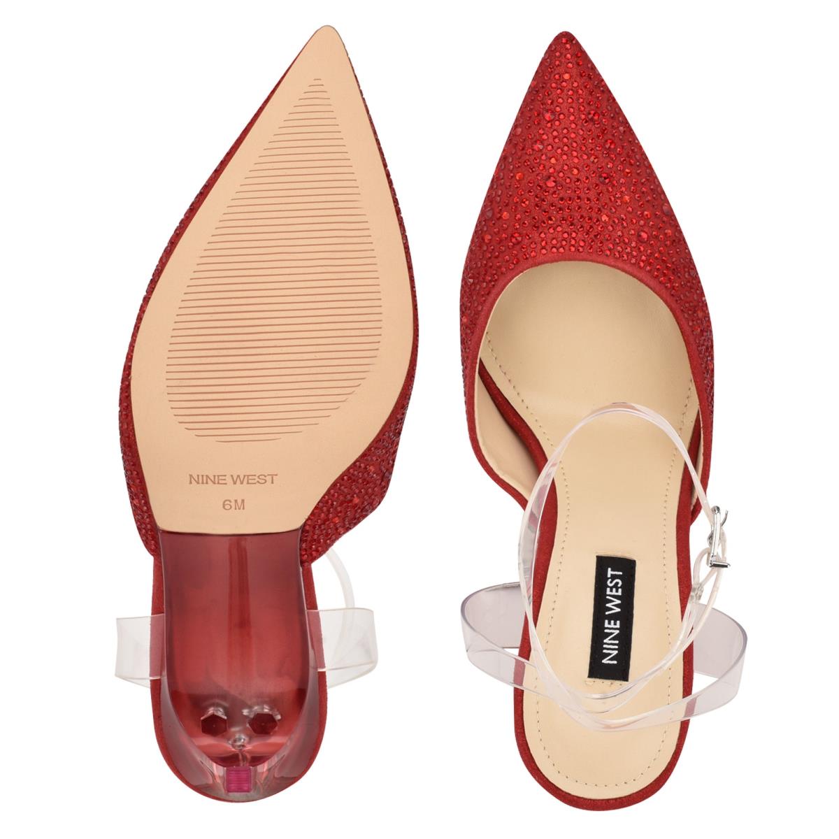 Escarpins Nine West Sparkel Ankle Brides Femme Rouge | 4596ZQPTM