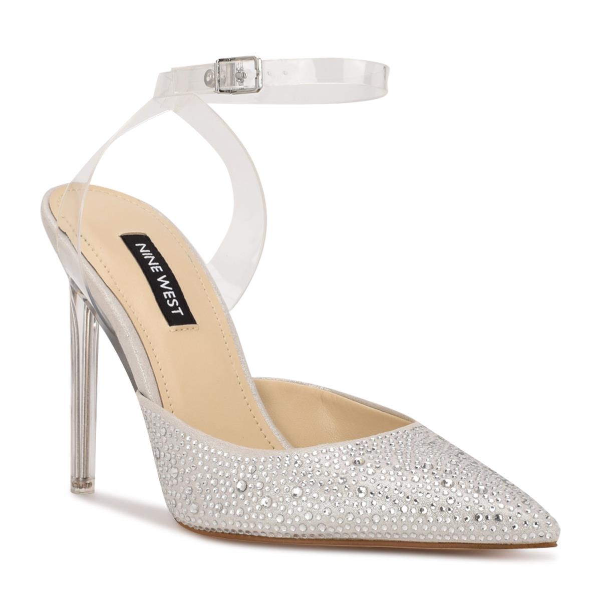 Escarpins Nine West Sparkel Ankle Brides Femme Blanche | 9480VJNOD