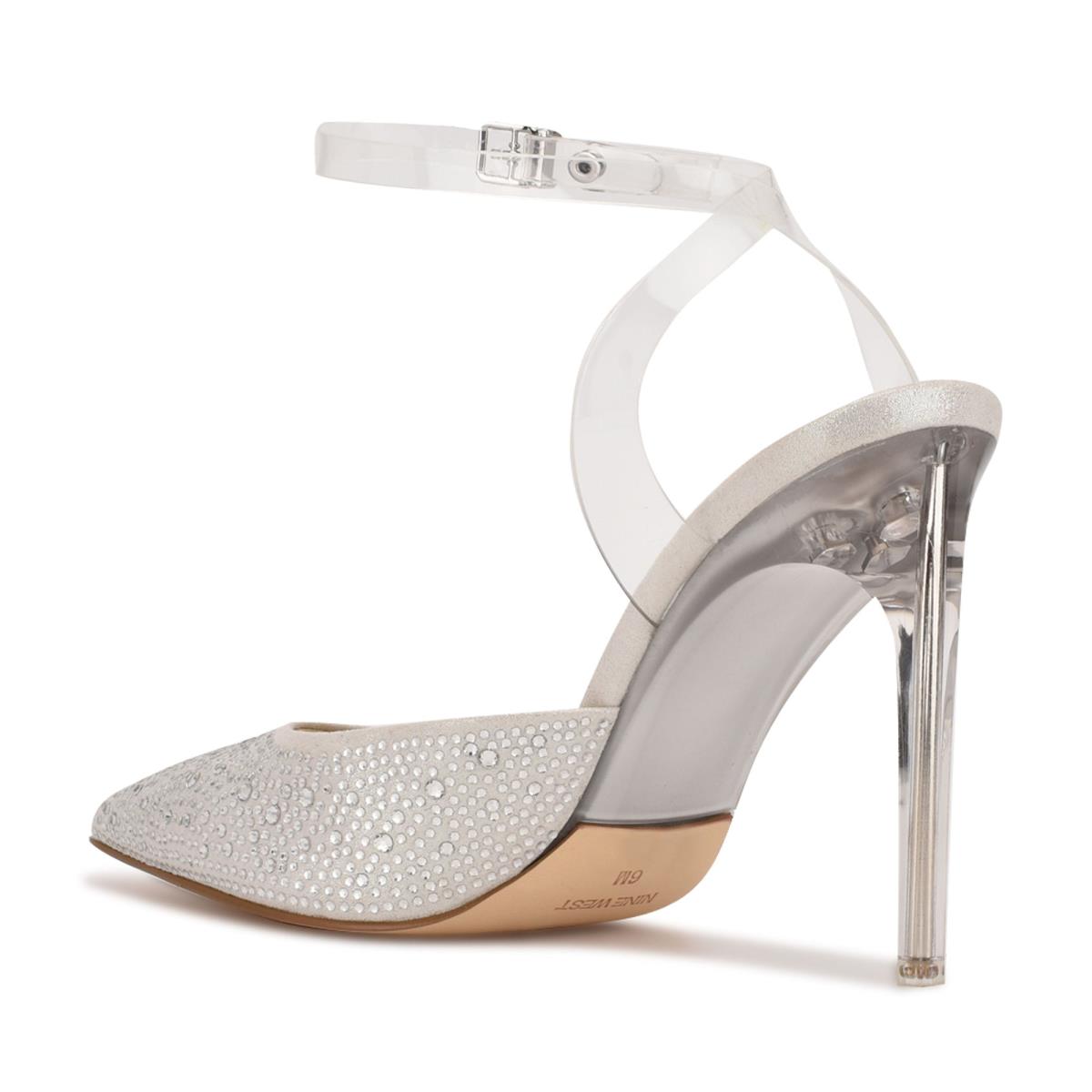 Escarpins Nine West Sparkel Ankle Brides Femme Blanche | 9480VJNOD