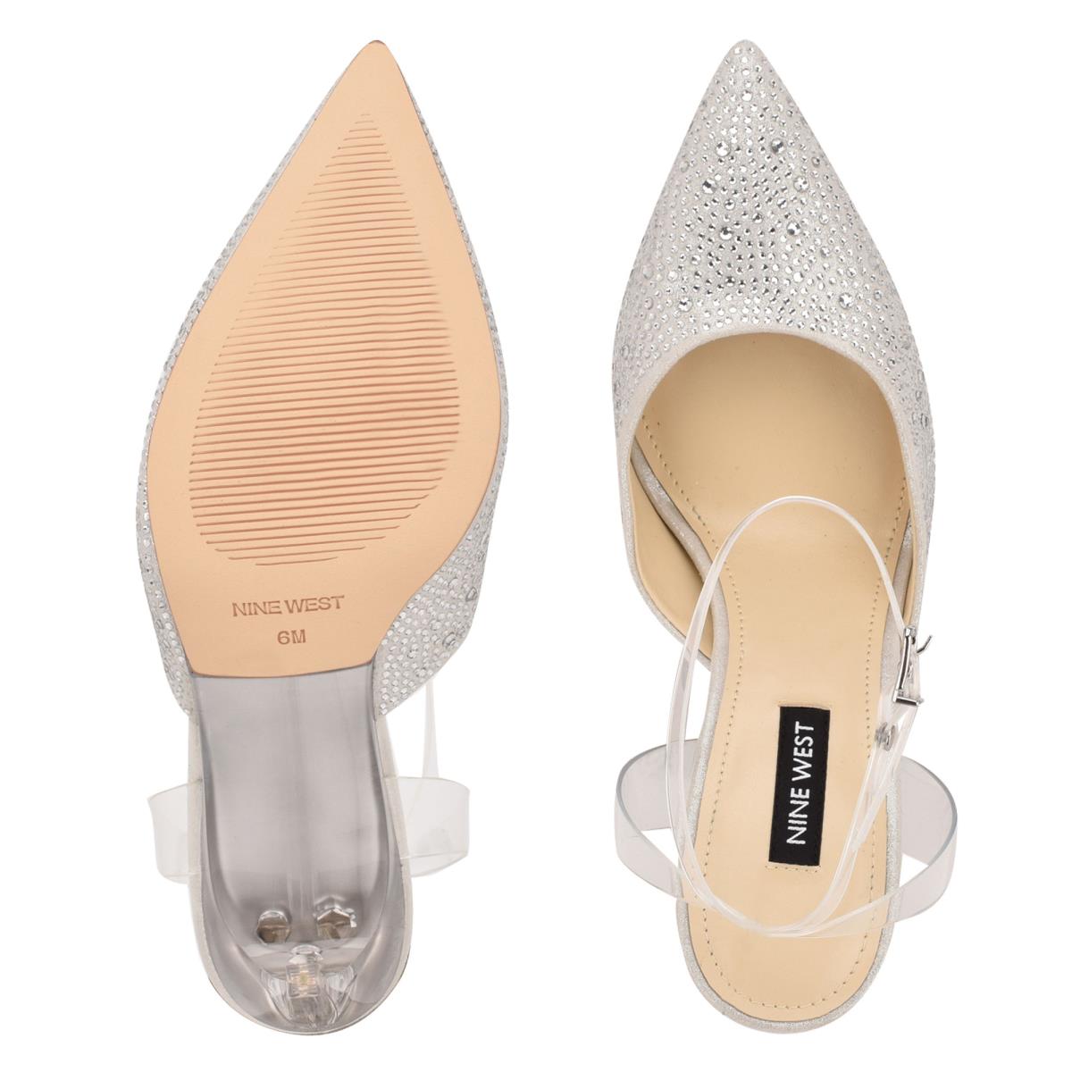 Escarpins Nine West Sparkel Ankle Brides Femme Blanche | 9480VJNOD